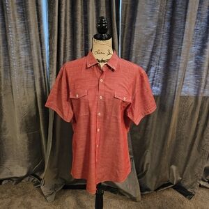 Michael Brandon Red Dress Shirt Short Sleeve